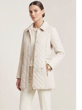 London Fog London Fog Quilted Water Repellent Jacket Coat Colour Taupe Small